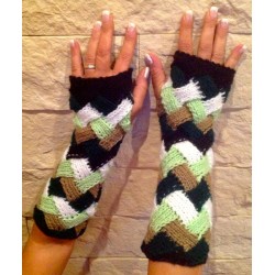 Stulpen - fingerlose Handschuhe - Entrelac