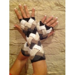 Stulpen - fingerlose Handschuhe - Entrelac