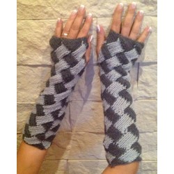 Stulpen - fingerlose Handschuhe - Entrelac