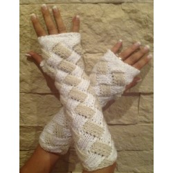 Stulpen - fingerlose Handschuhe - Entrelac