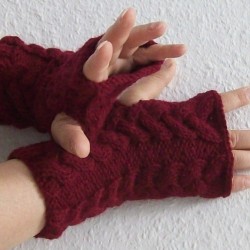 Stulpen  - fingerlose Handschuhe - Zopf