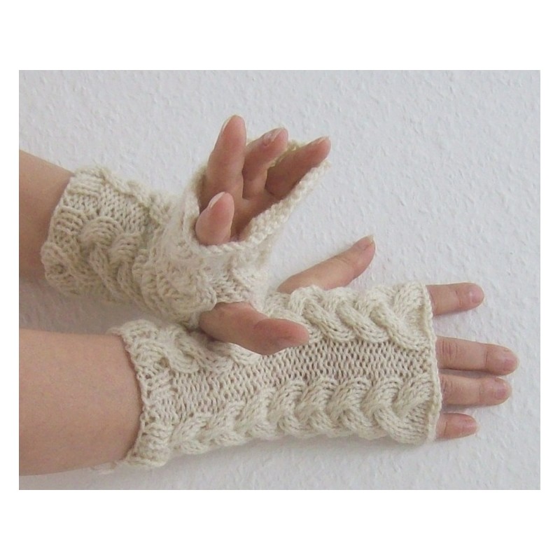 Stulpen  - fingerlose Handschuhe - Zopf