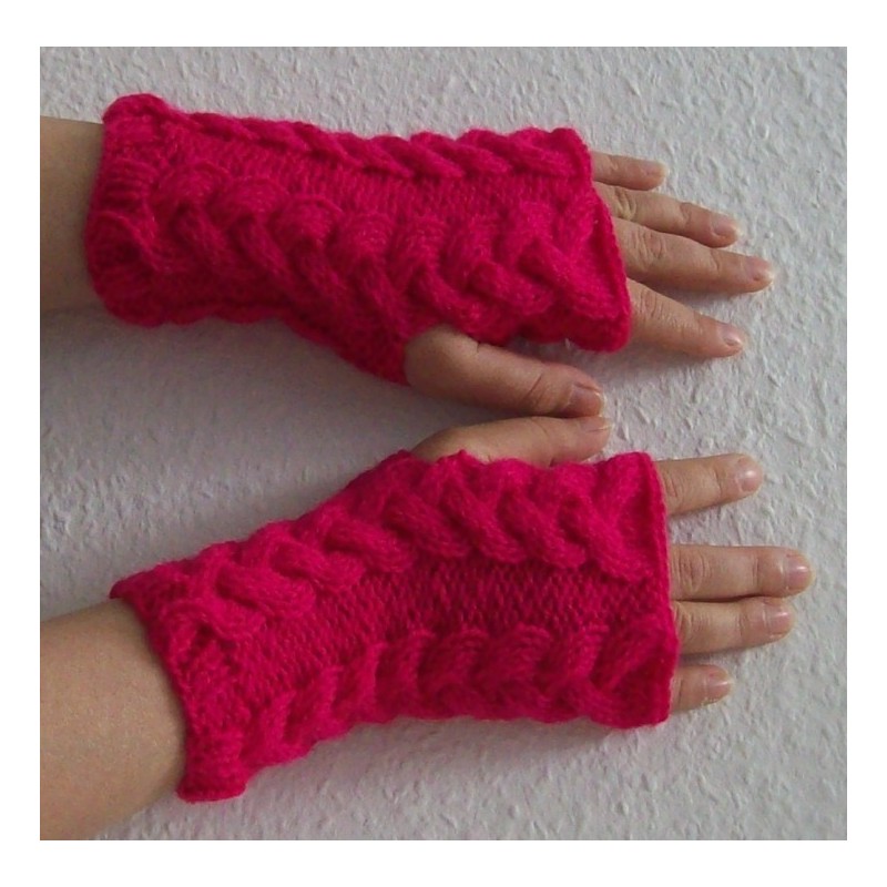 Stulpen  - fingerlose Handschuhe - Zopf