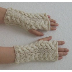 Stulpen  - fingerlose Handschuhe - Zopf