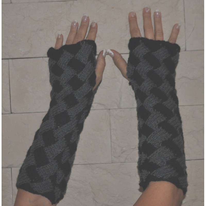 Stulpen - fingerlose Handschuhe - Entrelac