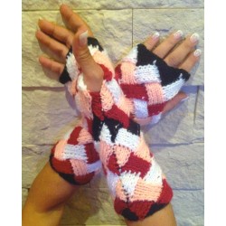 Stulpen - fingerlose Handschuhe - Entrelac