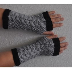 Stulpen - fingerlose Handschuhe - Zopf - mix