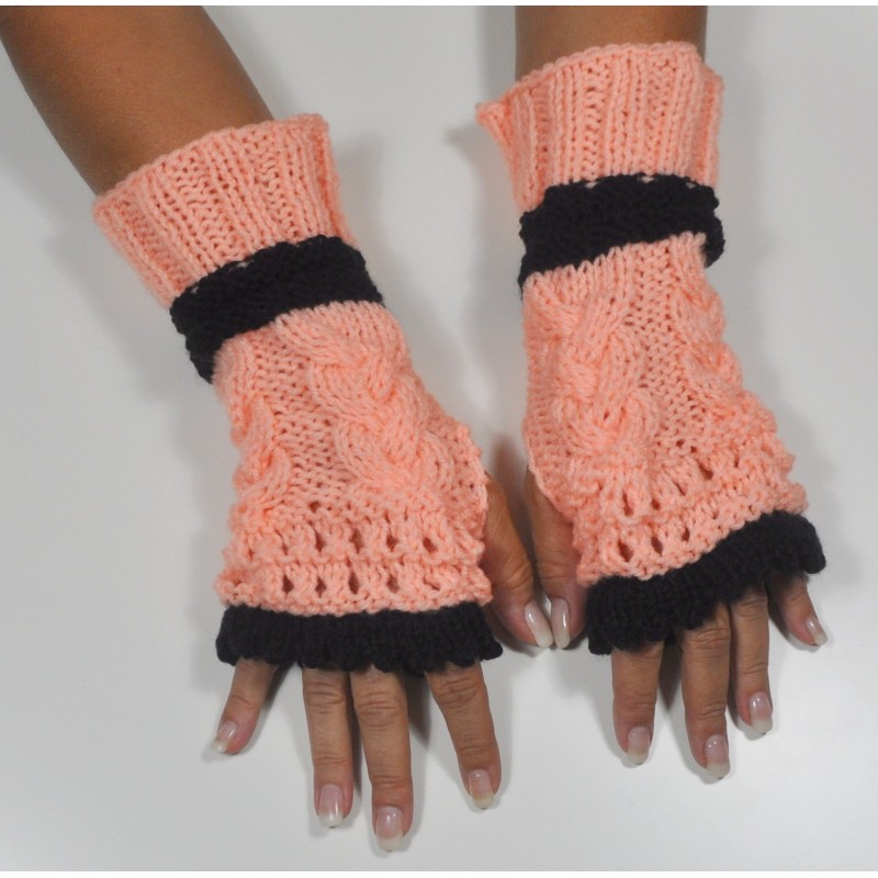 Stulpen - fingerlose Handschuhe - Zopf - mix 2