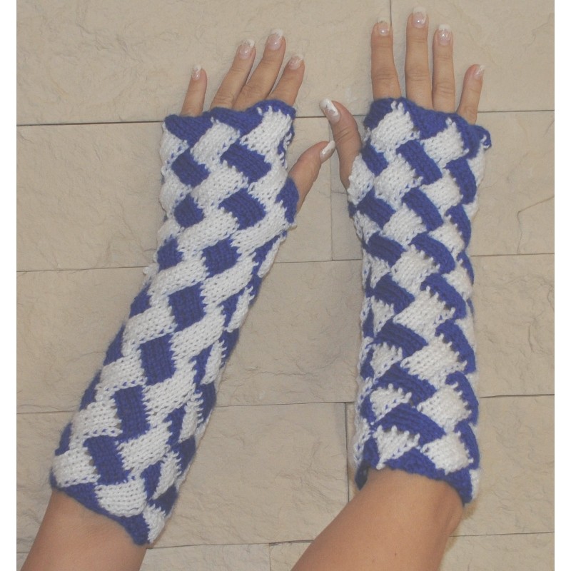 Stulpen - fingerlose Handschuhe - Entrelac